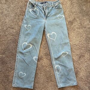 Hollister Heart Patterned Blue Jeans 3S/2s 26s